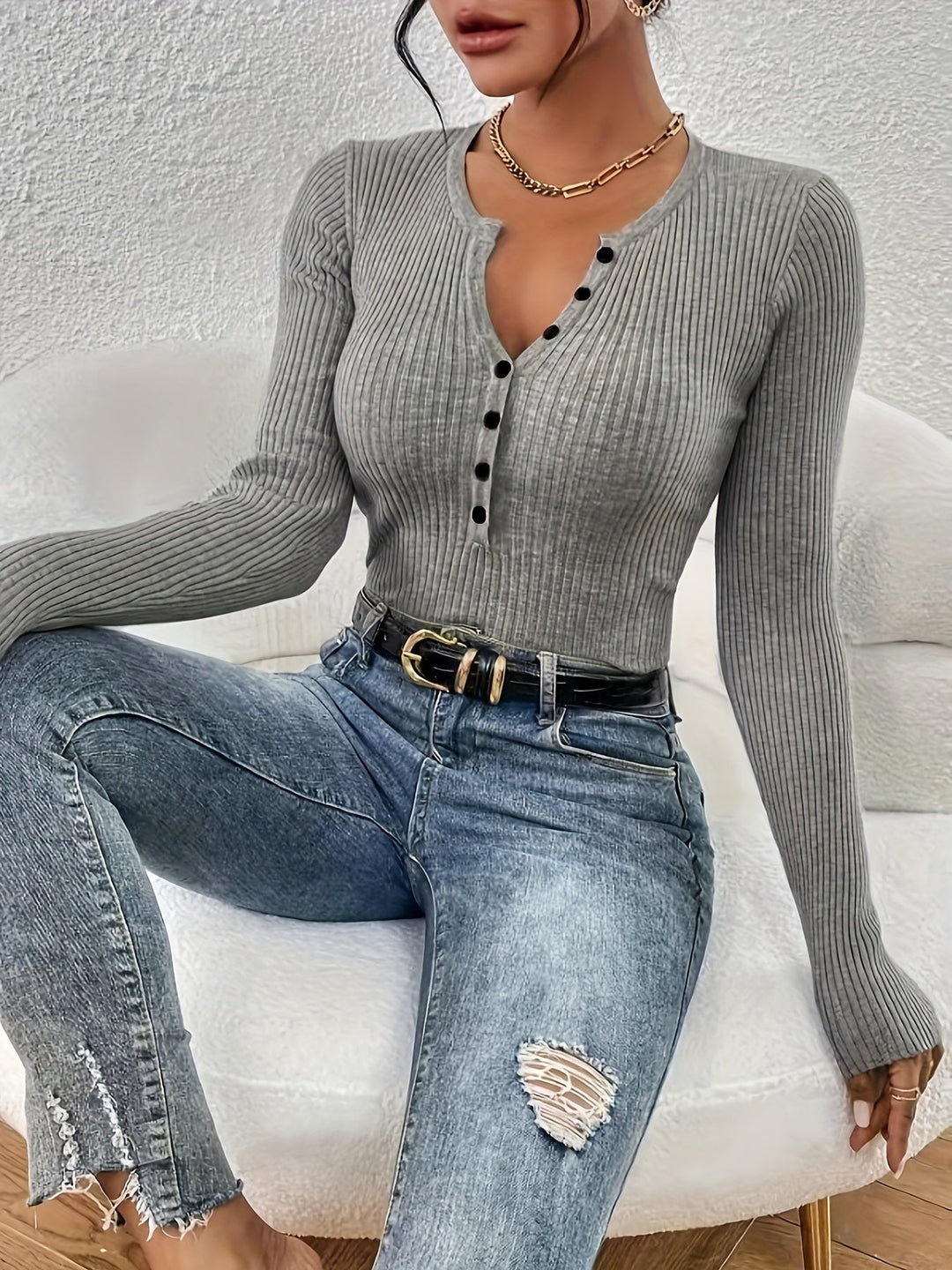 Lorelei | Ribbad Slim-Fit Topp