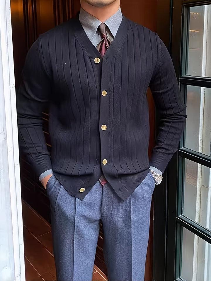 Alistair | Ribbade Knapp-up Cardigan