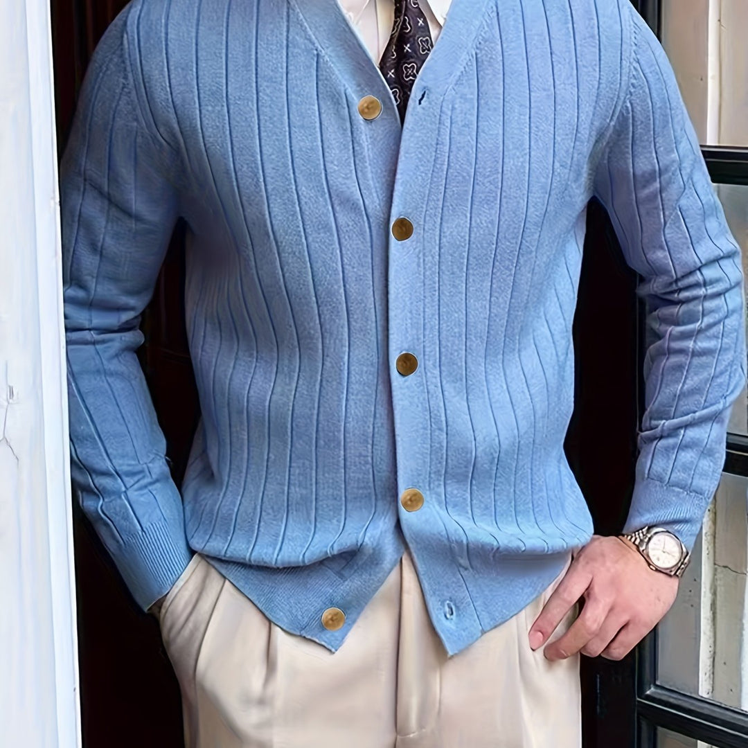 Alistair | Ribbade Knapp-up Cardigan