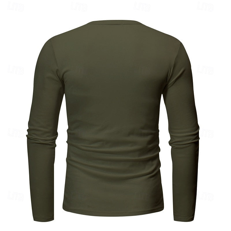 Grant | Klassisk Button-Neck Henley Skjorta