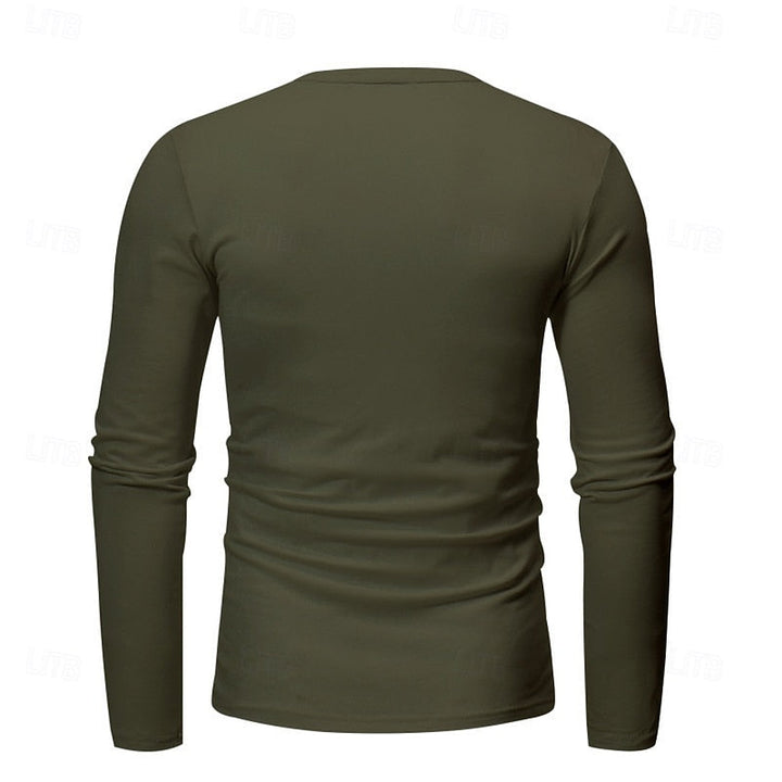 Grant | Klassisk Button-Neck Henley Skjorta