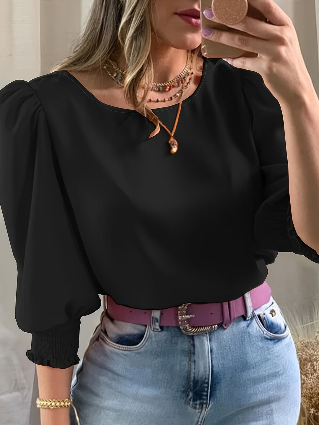Gwyneth | Elegant Puffärmad Blus