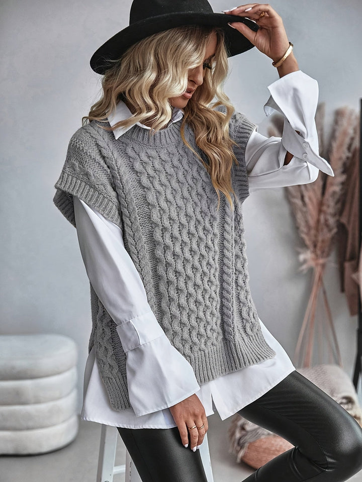 Colette | Kabelstickad ärmlös väst