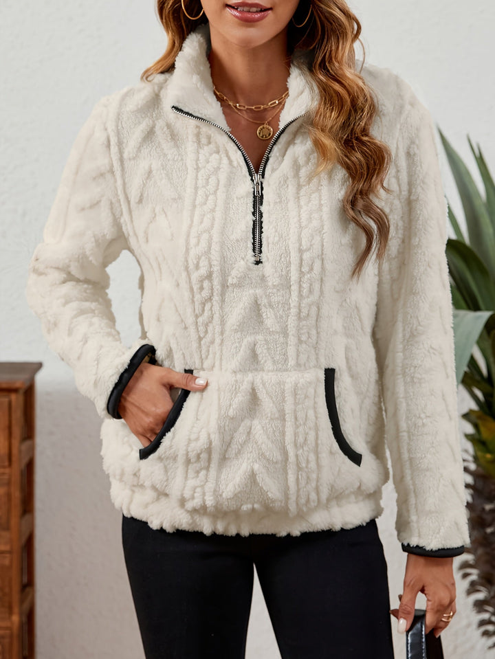 Thea | Texturerad Halv-Zip Pullover