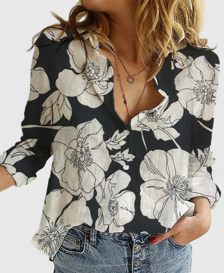 Colette | Raffinerad Knapp-Up Blus