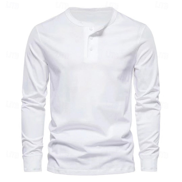 Grant | Klassisk Button-Neck Henley Skjorta