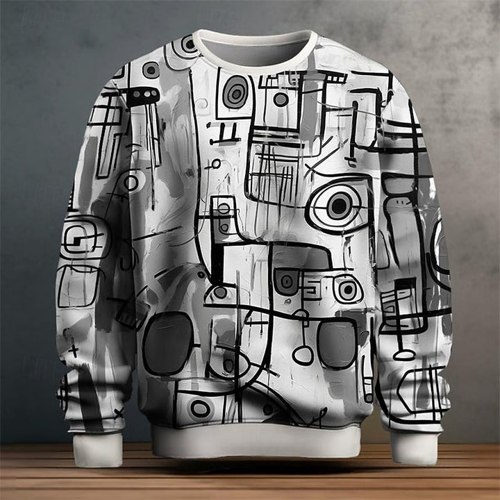 Grant | Konstnärlig Tryck Crew Neck Sweatshirt