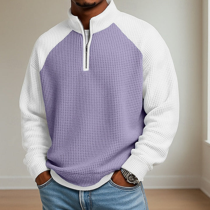 Nathaniel | Texturerad Quarter-Zip Pullover