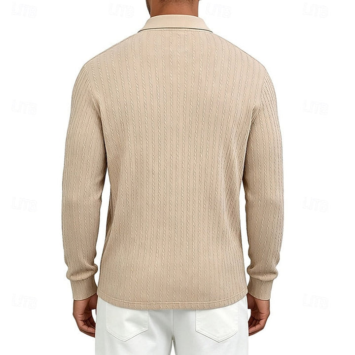 Bryson | Texturerad Quarter-Zip Polo Skjorta