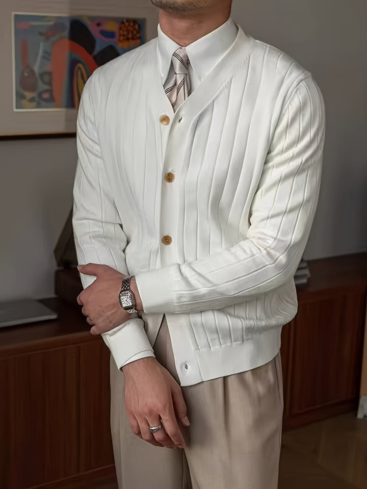 Alistair | Ribbade Knapp-up Cardigan