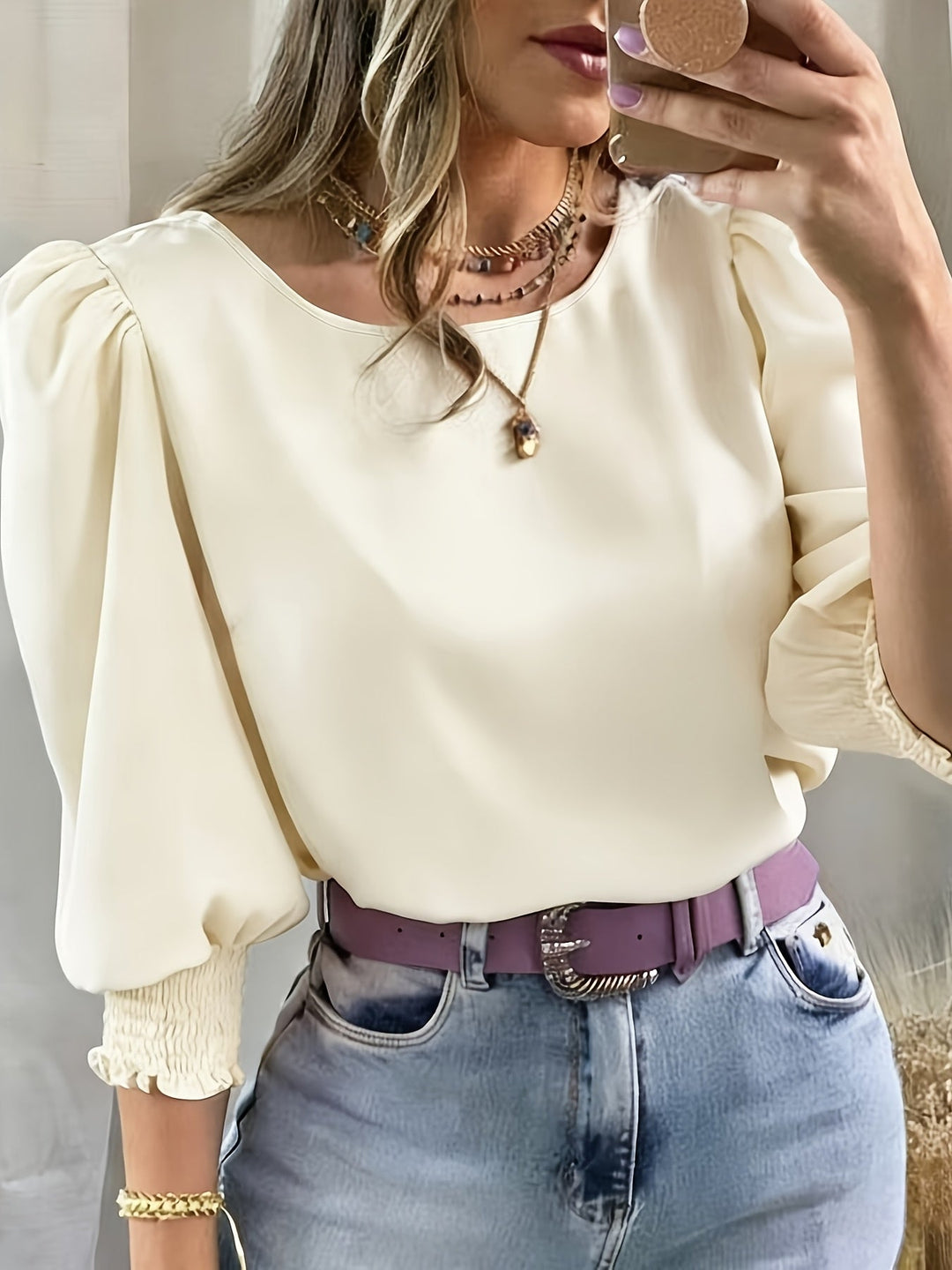 Gwyneth | Elegant Puffärmad Blus