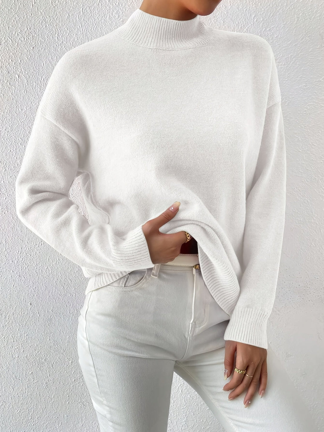 Simone | Avslappnad Mock Neck Jumper
