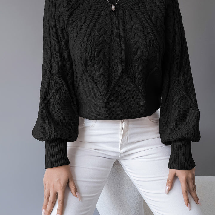 Odette | Kabelstickad Lantern Sleeve Tröja