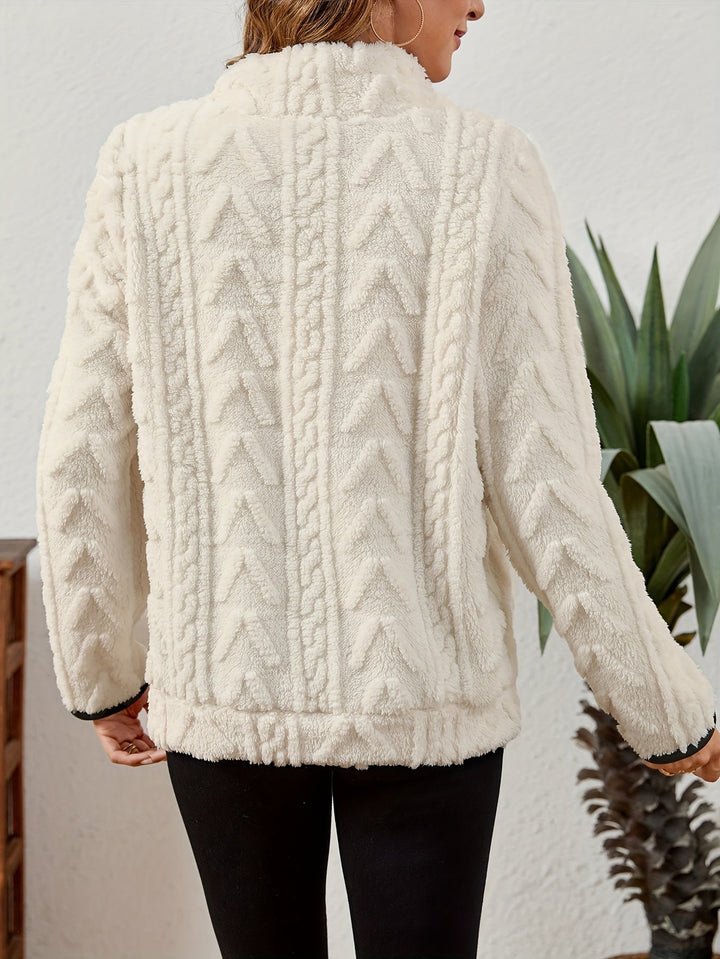 Thea | Texturerad Halv-Zip Pullover