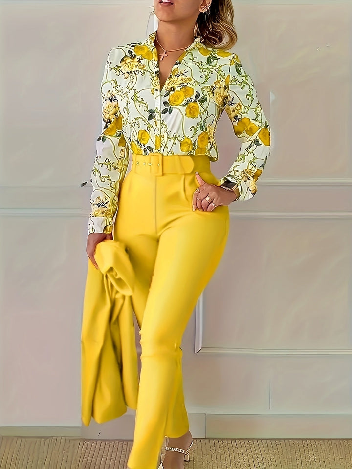 Marlene | Elegant Blommig Tvådelad Set