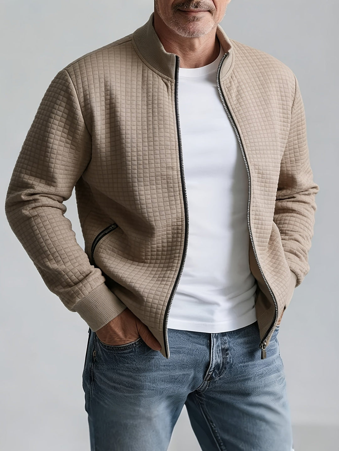 Grayson | Texturerad Jacka med Ståkrage