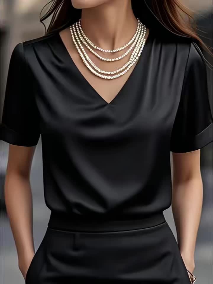 Katherine | Draperad V-ringad Blus