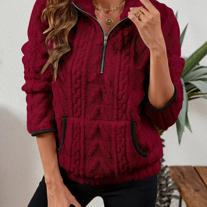 Thea | Texturerad Halv-Zip Pullover