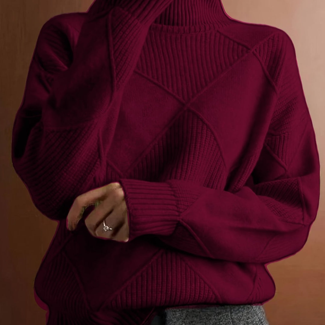 Freya | Texturerad Turtleneck Tröja