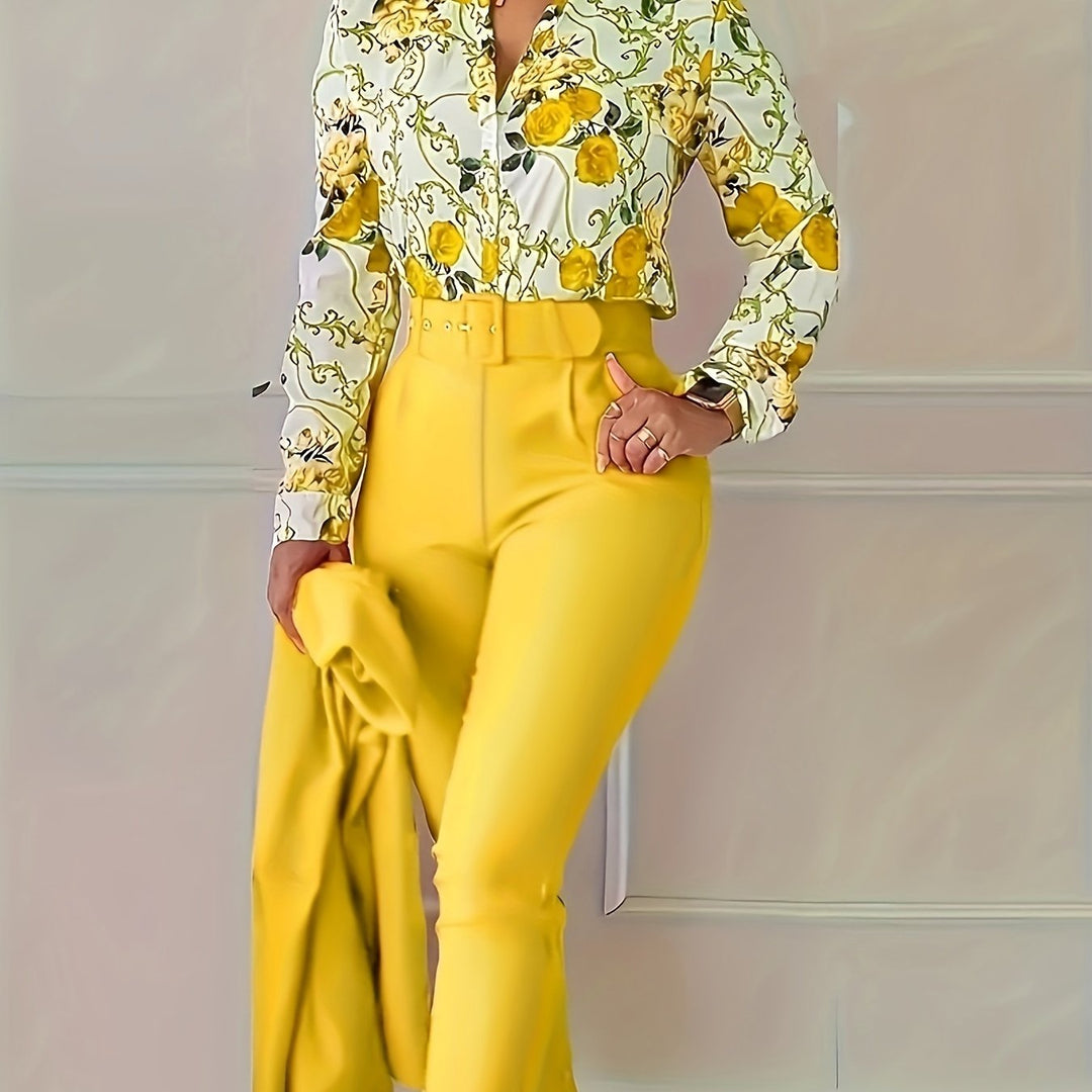 Marlene | Elegant Blommig Tvådelad Set
