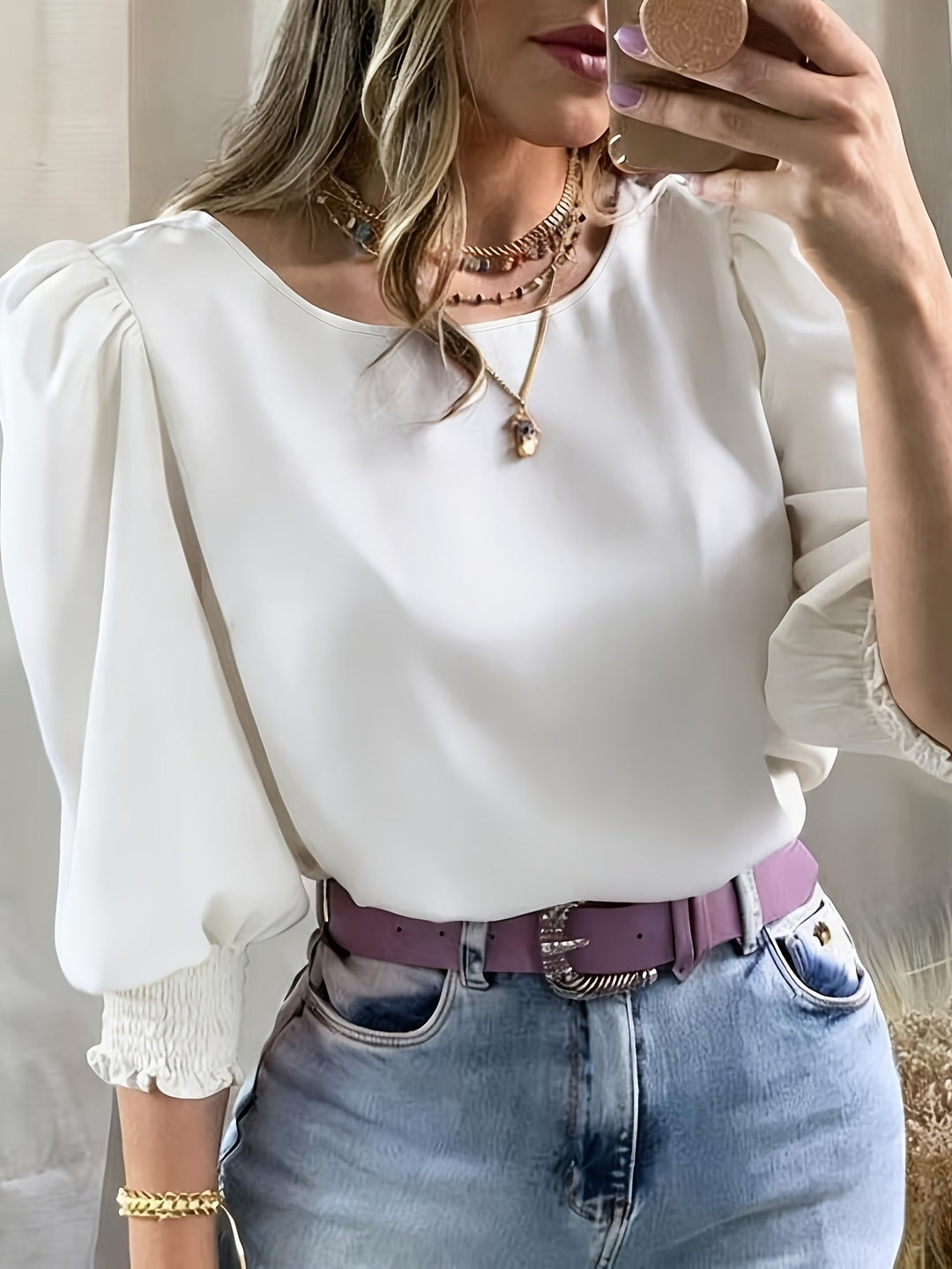 Gwyneth | Elegant Puffärmad Blus