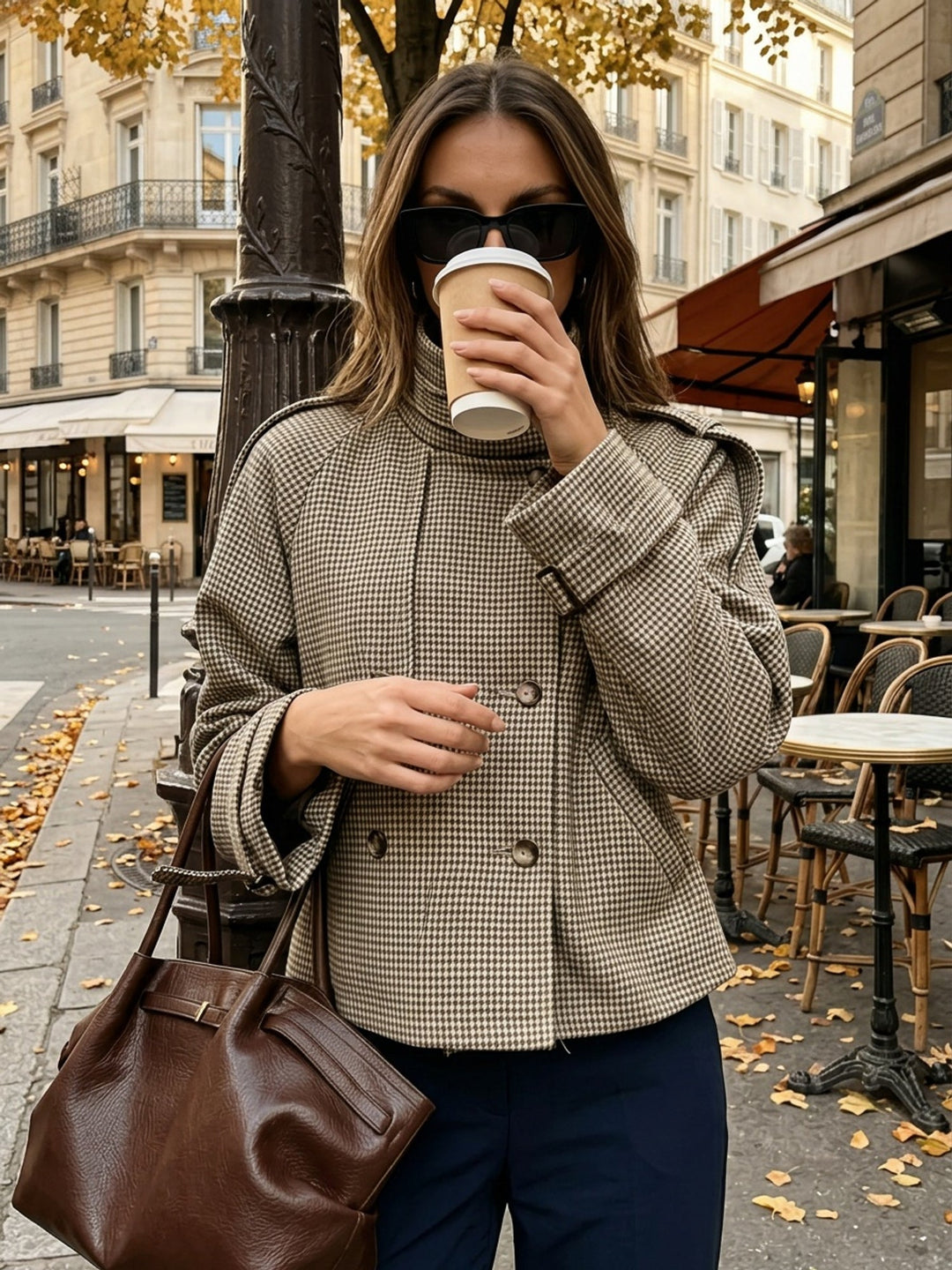 Bernadette | Raffinerad Houndstooth Jacka