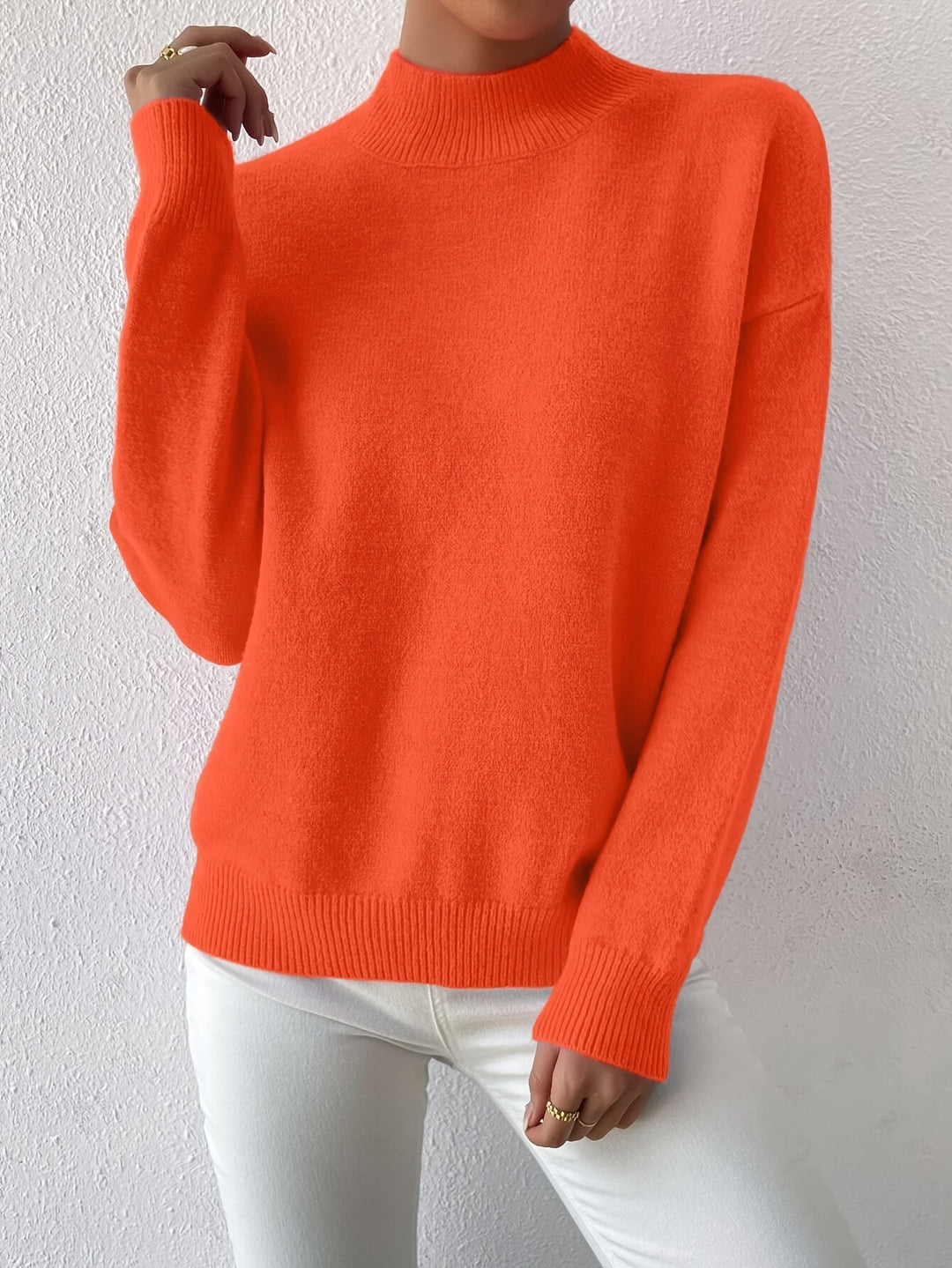 Simone | Avslappnad Mock Neck Jumper