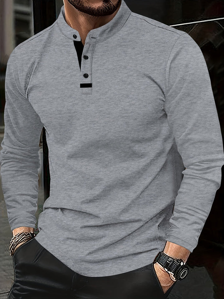 Reginald | Raffinerad långärmad Henley-tröja