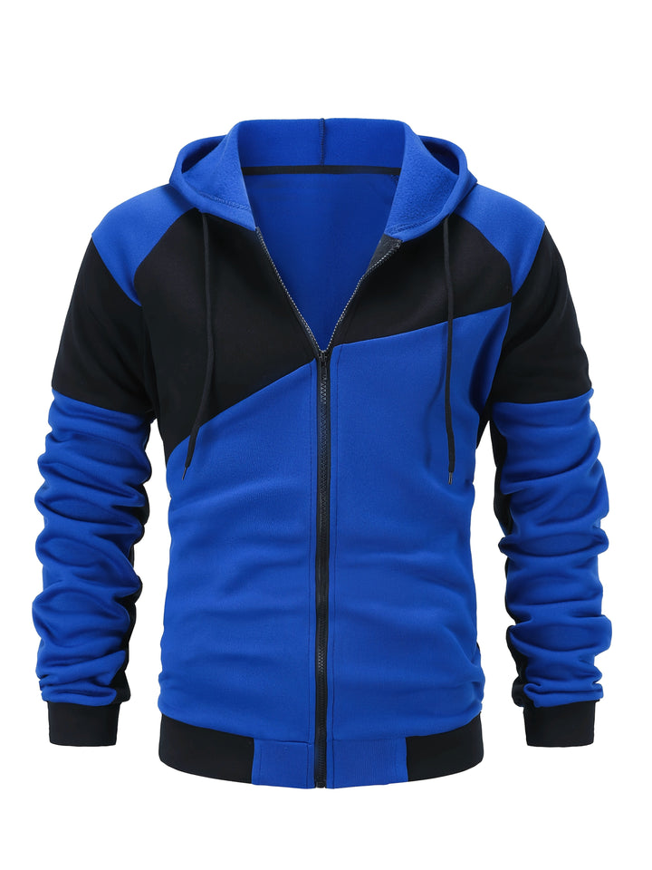 Xavier | Färgglad Block Zip-Up Hoodie-jacka
