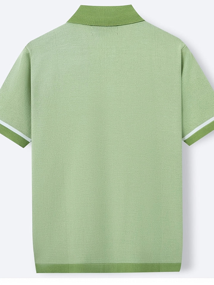 Malcolm | Retro Randig Kortärmad Polotröja