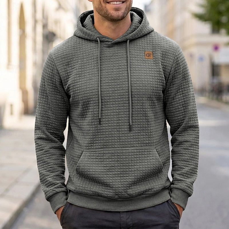 Merrick | Texturerad Huva Pullover Hoodie