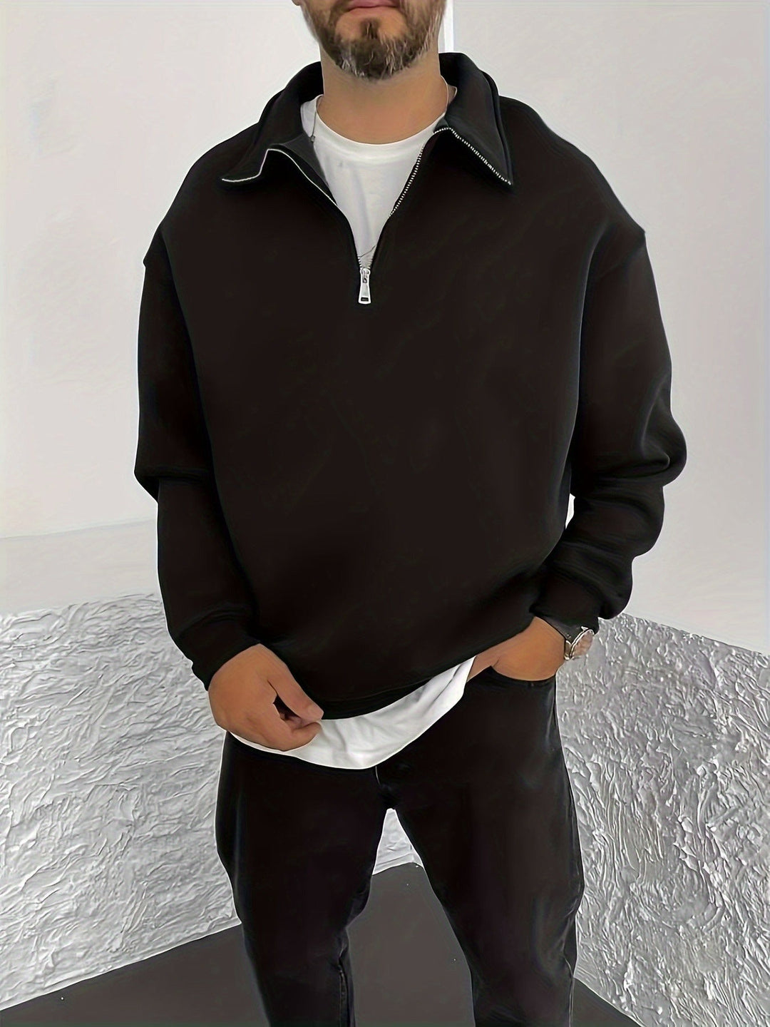 Gideon | Krage Halv-Zip Sweatshirt