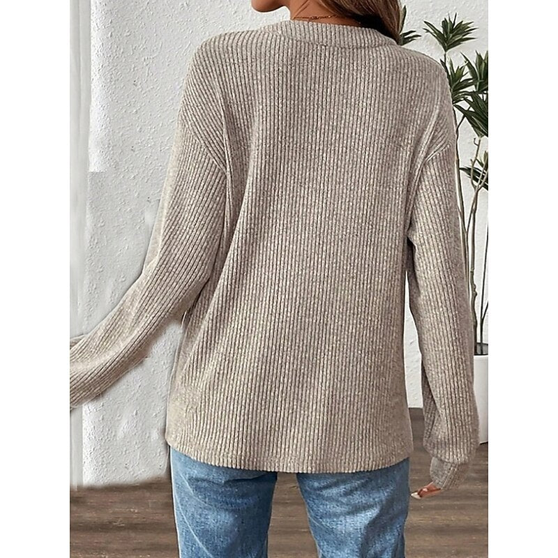 Nadia | Ribbade Knapp-Henley Topp