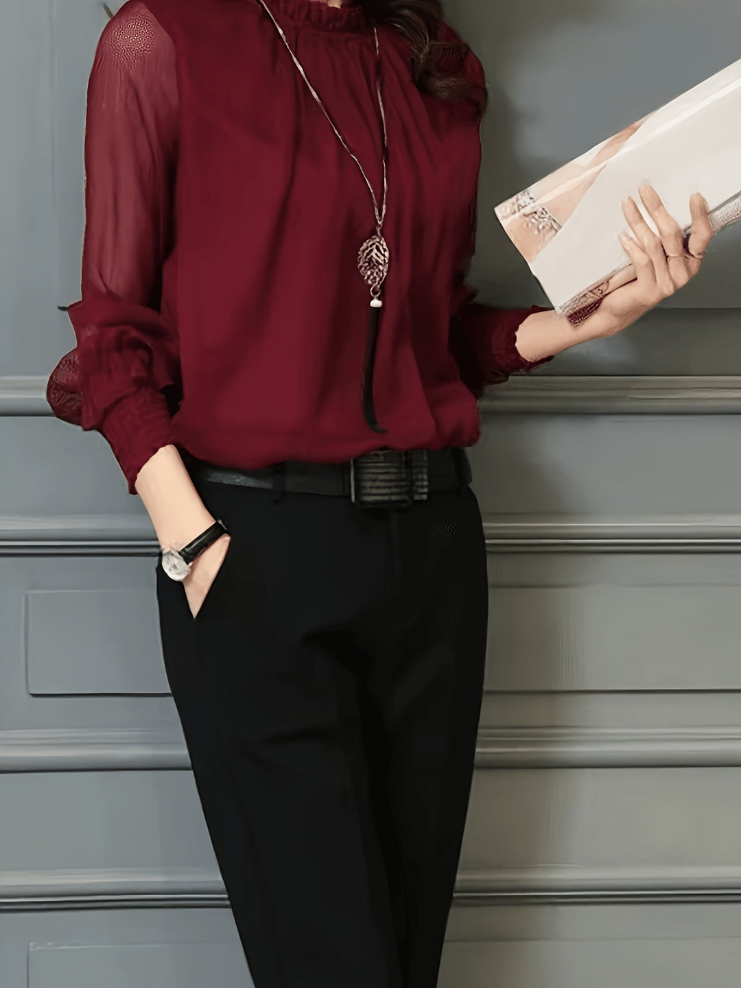 Rowena | Blus med Ståkrage