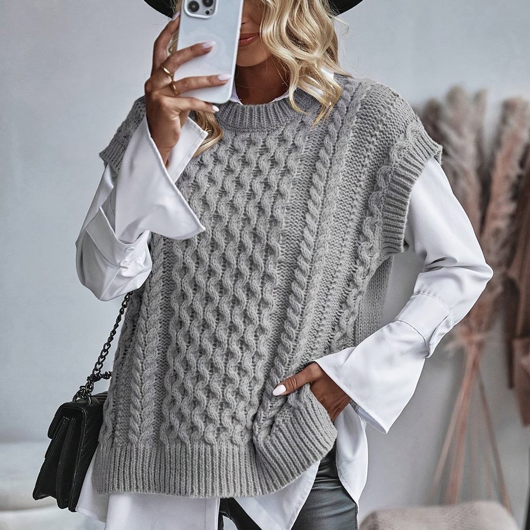 Colette | Kabelstickad ärmlös väst