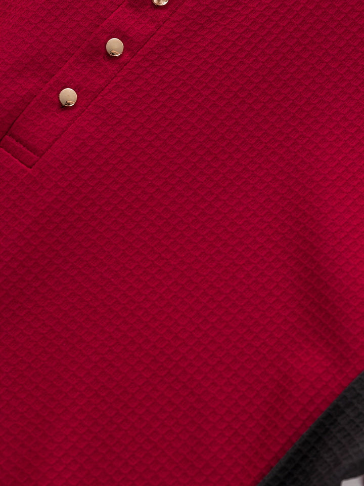 Sawyer | Texturerad Kontrast Henley Skjorta