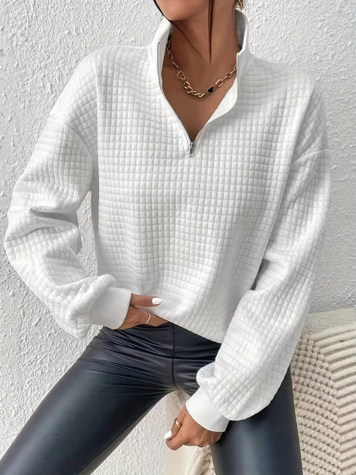Elodie | Texturerad Kvartdrag Pullover