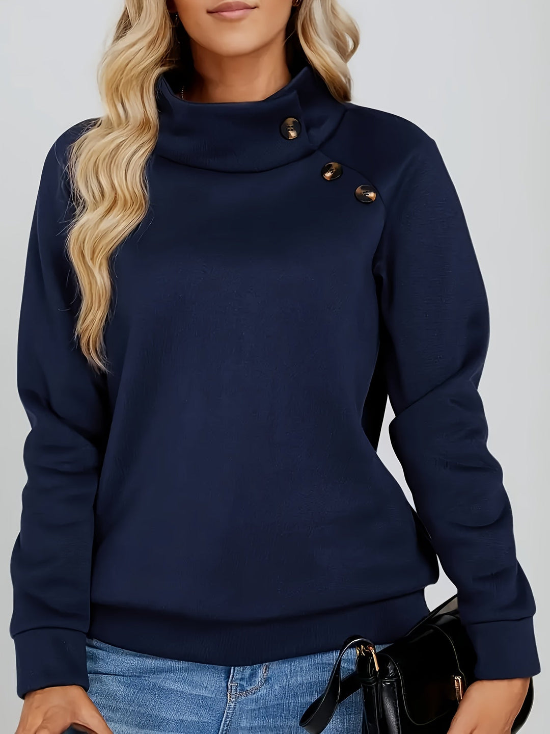 Heidi | Sweatshirt med knapppanel och ställbar krage