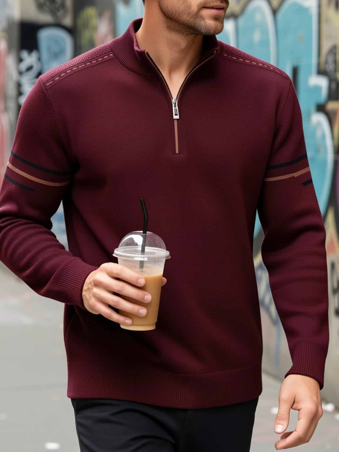 Alden | Zip-Neck Stickad Tröja