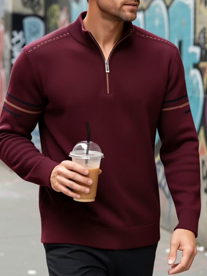 Alden | Zip-Neck Stickad Tröja