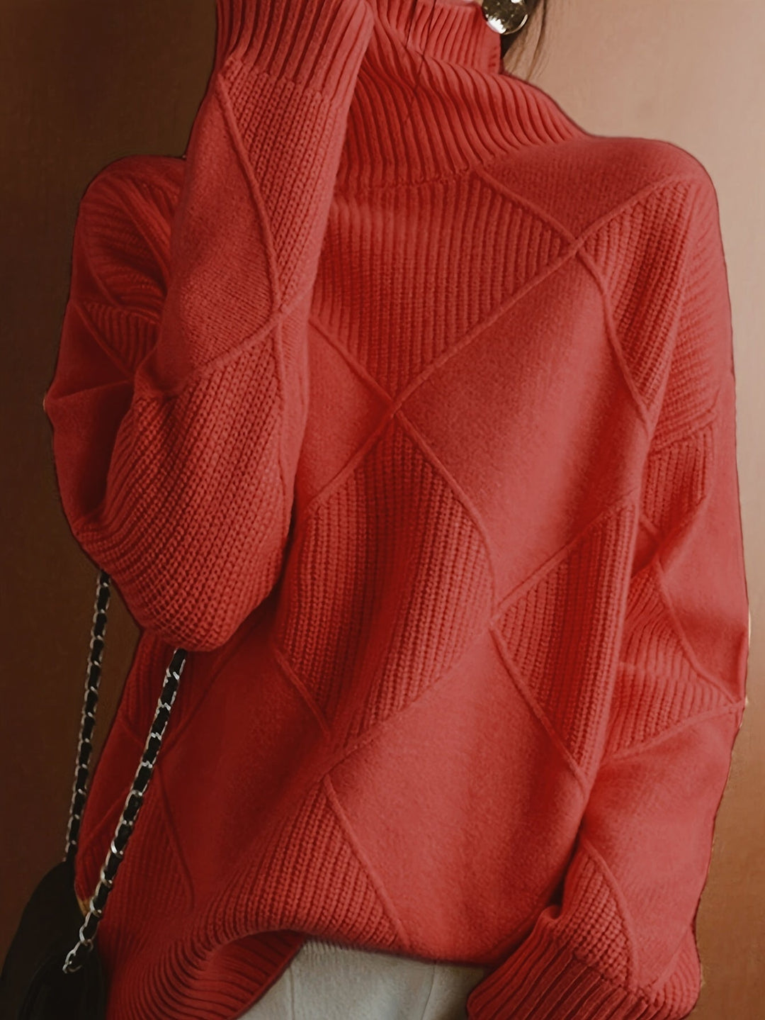 Freya | Texturerad Turtleneck Tröja
