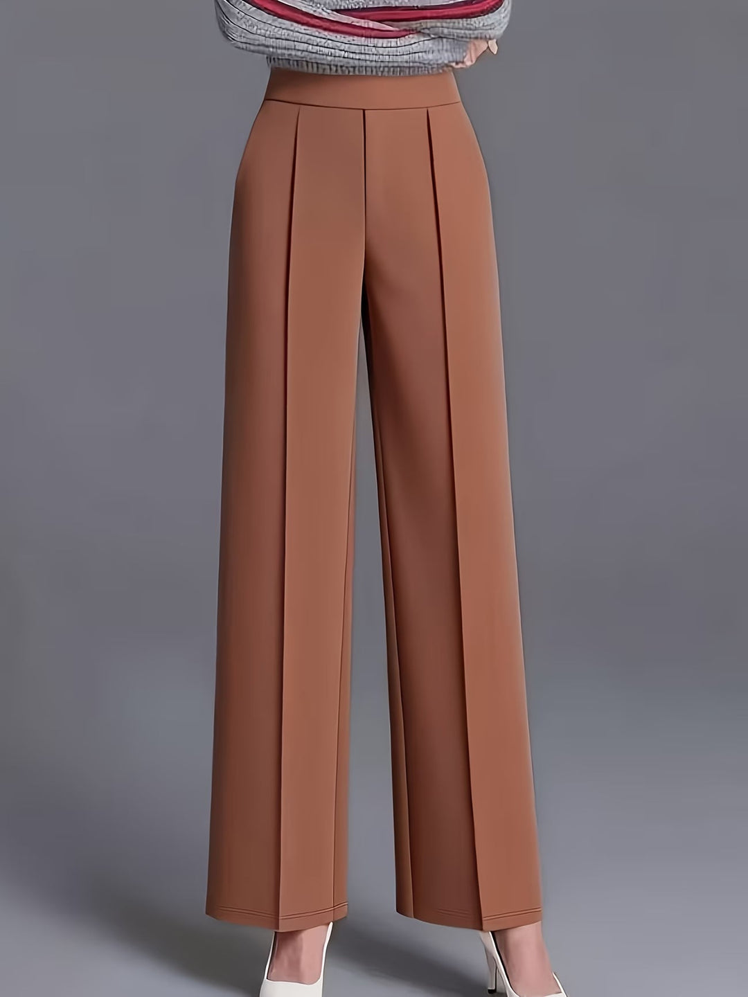 Eviana | Elegant Högmidjade Snedfickbyxor