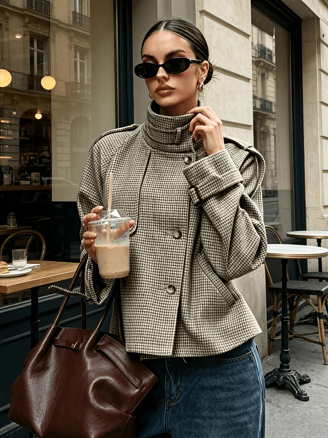 Bernadette | Raffinerad Houndstooth Jacka