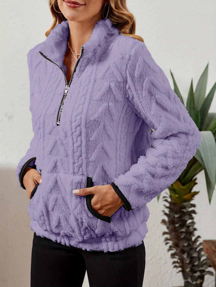 Thea | Texturerad Halv-Zip Pullover