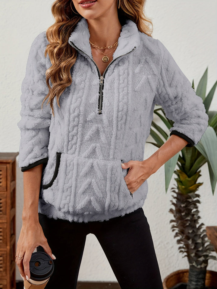 Thea | Texturerad Halv-Zip Pullover
