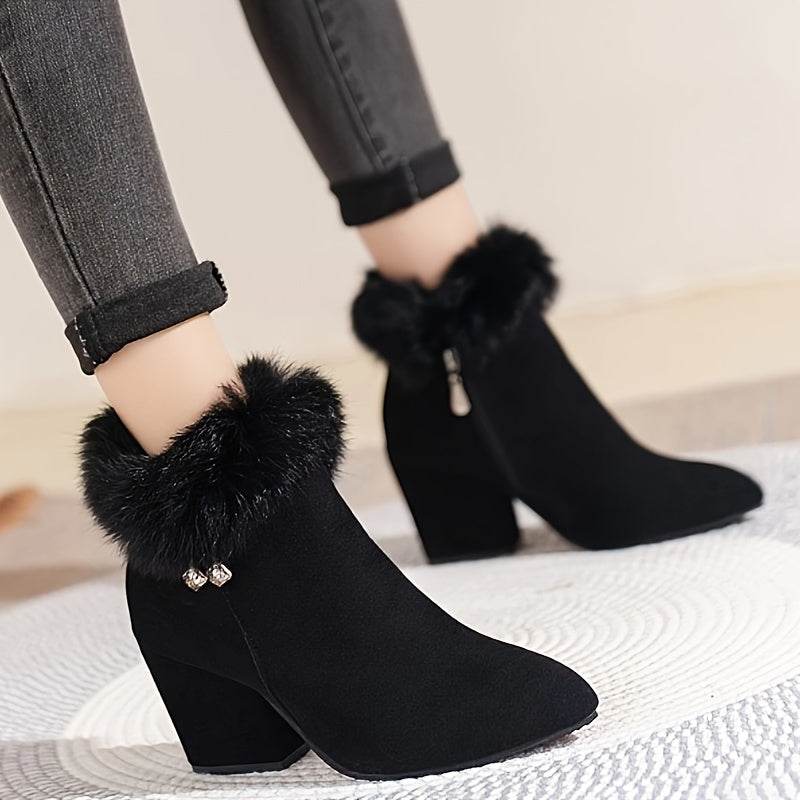 Fleur | Elegant Blockklack Ankelstövlar