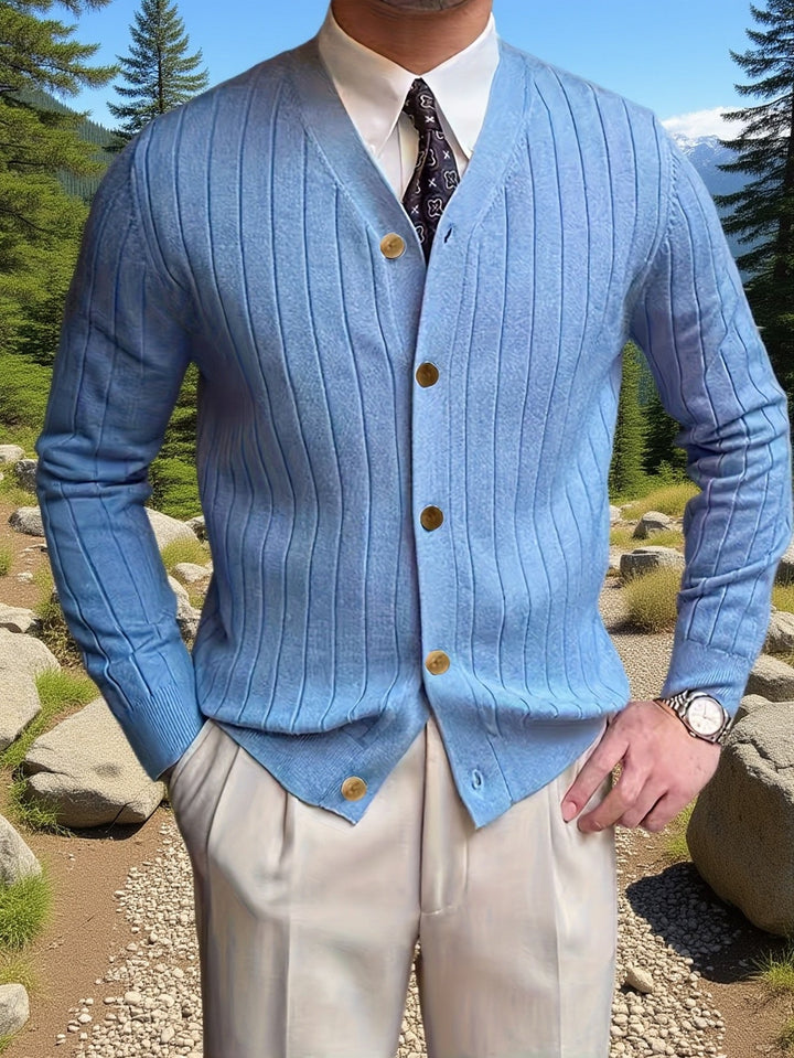 Alistair | Ribbade Knapp-up Cardigan