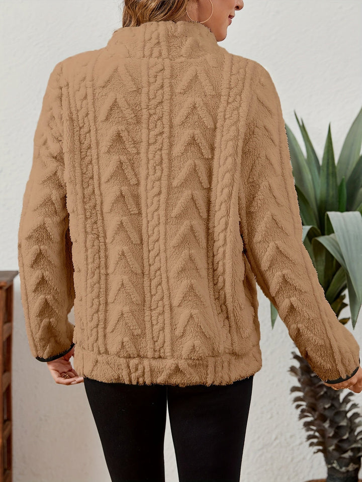 Thea | Texturerad Halv-Zip Pullover
