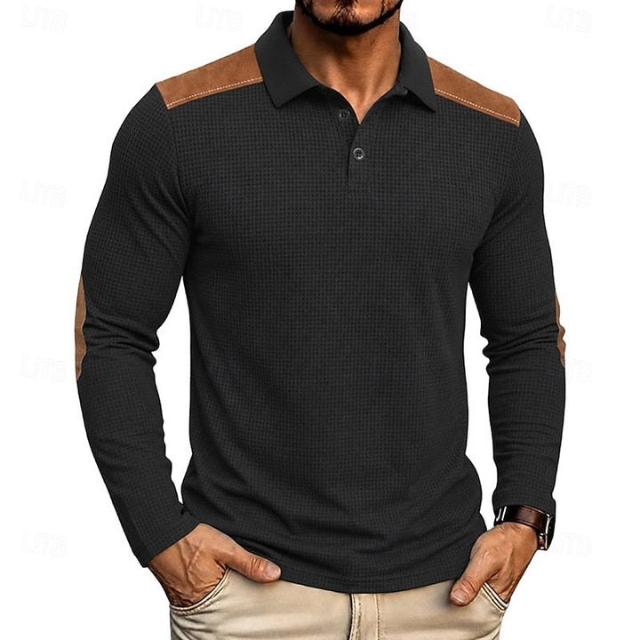 Garrett | Texturerad långärmad polo