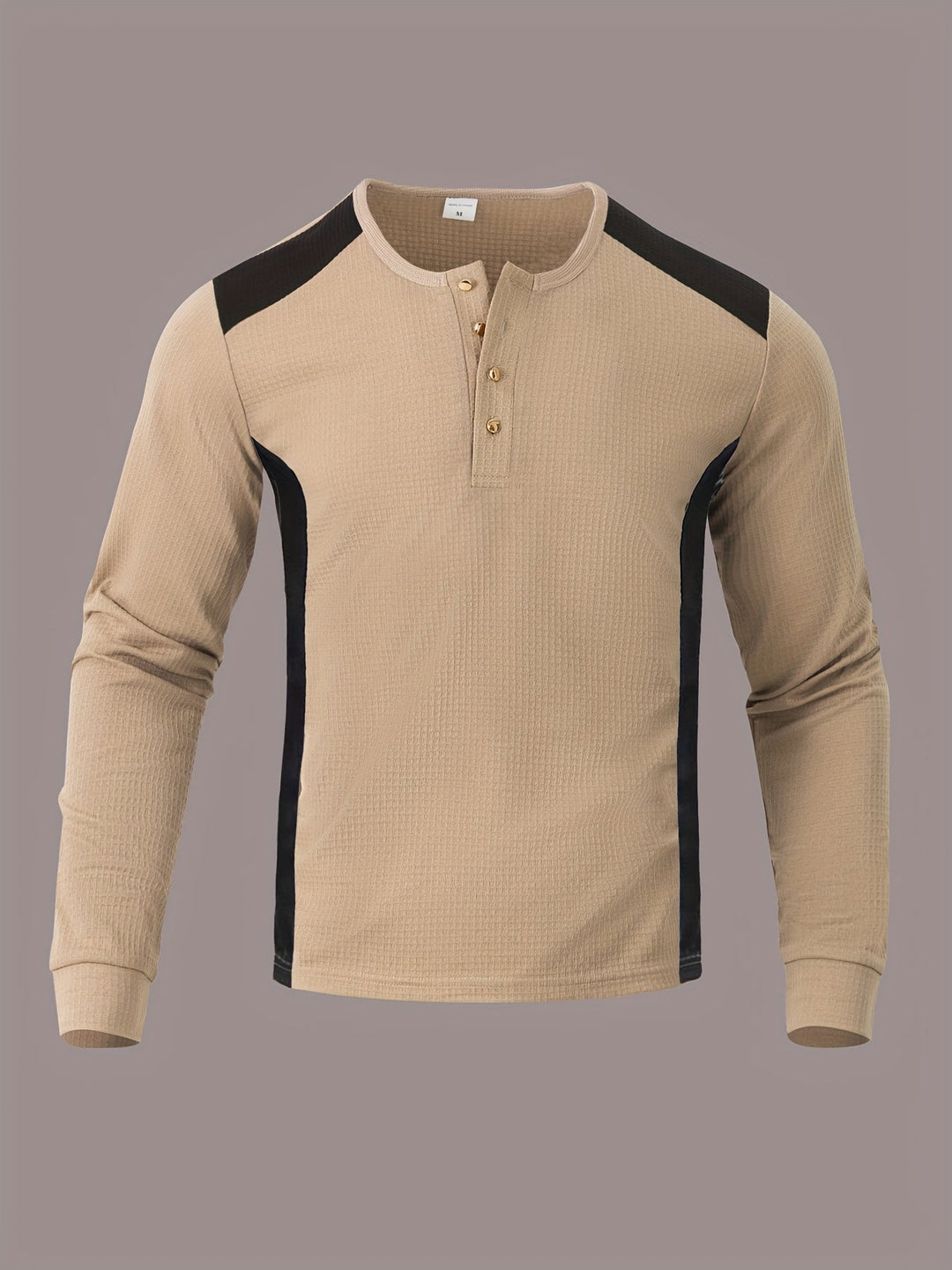 Sawyer | Texturerad Kontrast Henley Skjorta